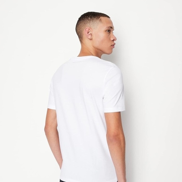 A|X ARMANI EXCHANGE Mens Crew Neck Logo Tee T Shirt Grid Logo size XL slim white - Picture 6 of 11